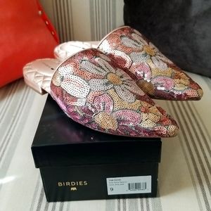Birdies pink petal sequin mule Sz. 9